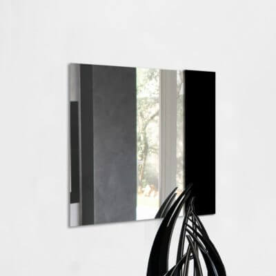 specchio da parete quadrato in plexiglas nero