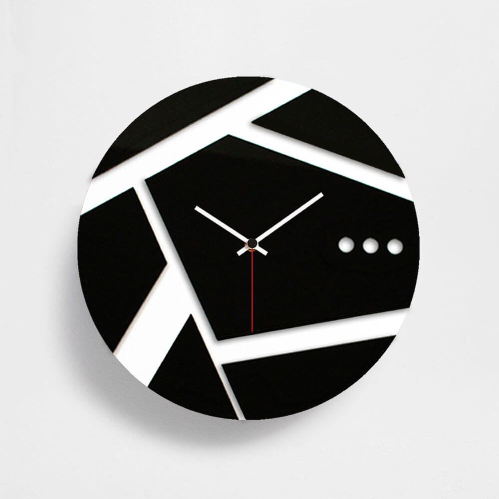 Orologio nero da parete di design in Plexiglass - Plexiartglass